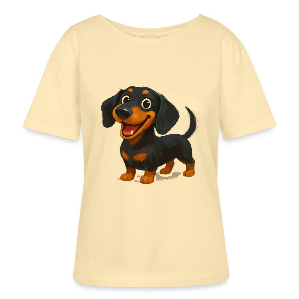 Dackel Shirt – Fröhlicher Cartoon Dachshund | Niedlicher Hund Pullover Geschenk für Hundefans - Creme