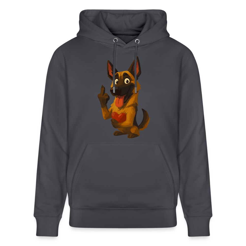 Frecher Malinois Hoodie mit Herz – witziges und provokantes Hunde Cartoon Motiv für Hundeliebhaber mit Sinn für Humor - Indigoblau