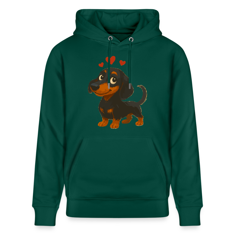 Dackel Hoodie – Verliebter Cartoon Dachshund | Süßer Hund Pullover Geschenk mit Herzen für Valentinstag & Hundefans - Forest