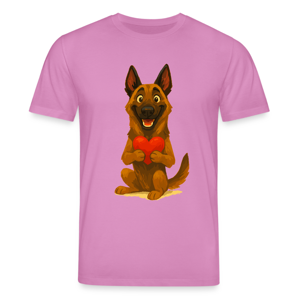 Malinois T-Shirt mit Herz Cartoon – liebevoller Belgischer Schäferhund als Hunde Motiv für Hundeliebhaber und Geschenkideen - Pink