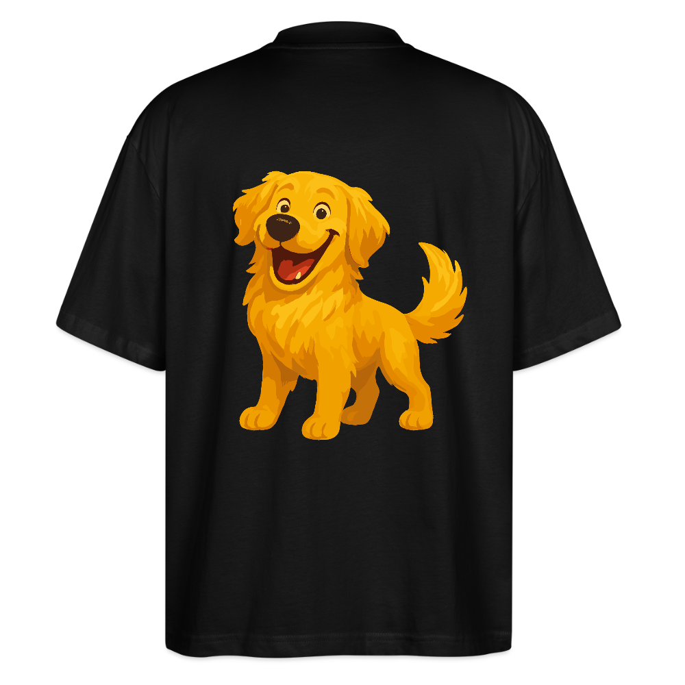 Golden Retriever Oversized Fröhlicher Cartoon – lachendes Hundemotiv, süßes Geschenk für Hundeliebhaber und Tierfreunde - Schwarz