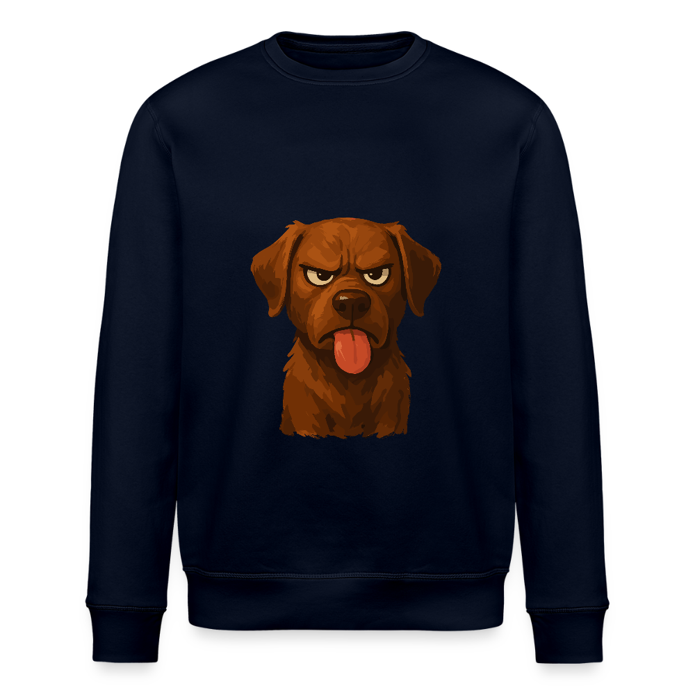 Labrador Sweatshirt – Frecher Cartoon Hund mit Zunge | Lustiges Geschenk für Hundefans und Hundebesitzer - Navy