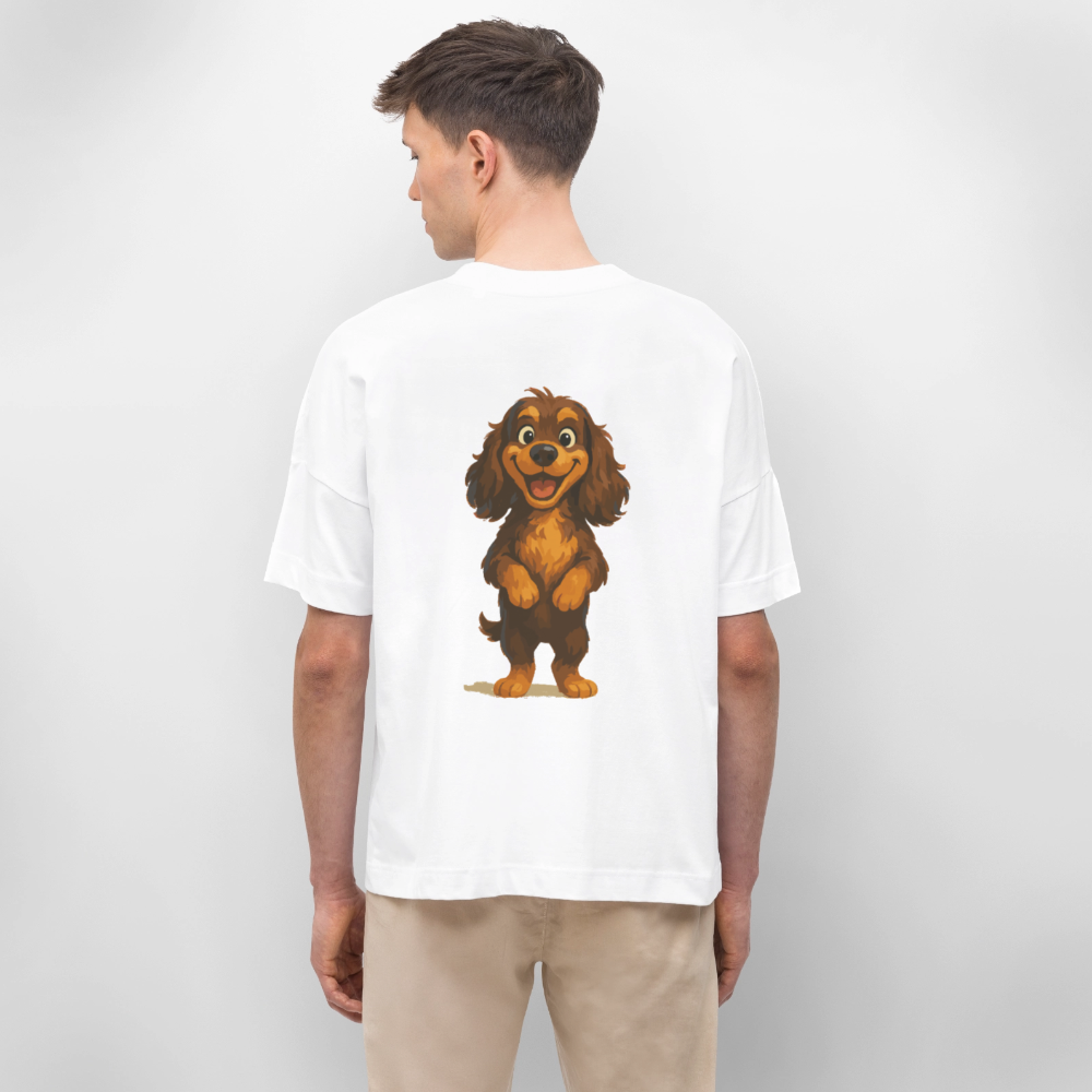 Cocker Spaniel Oversized breit grinsend – Lustiger Cartoon Hund, fröhliches Motiv für Hundeliebhaber und Tierfreunde - Weiß