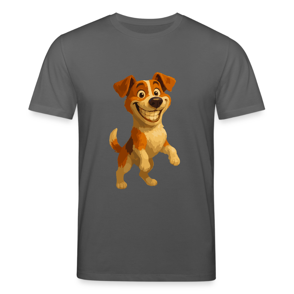 Jack Russell Terrier T-Shirt breit grinsend – süßer Cartoon Hund, lustiges Motiv für Hundeliebhaber & Geschenkidee für Tierfreunde - Anthrazit