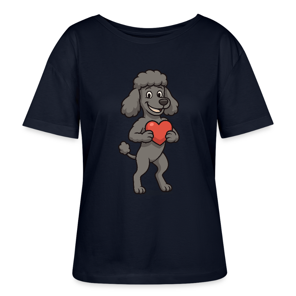 Pudel Shirt mit Herz Cartoon – Liebevolles Hunde Motiv für Valentinstag, Geschenke und Hundeliebhaber - Navy