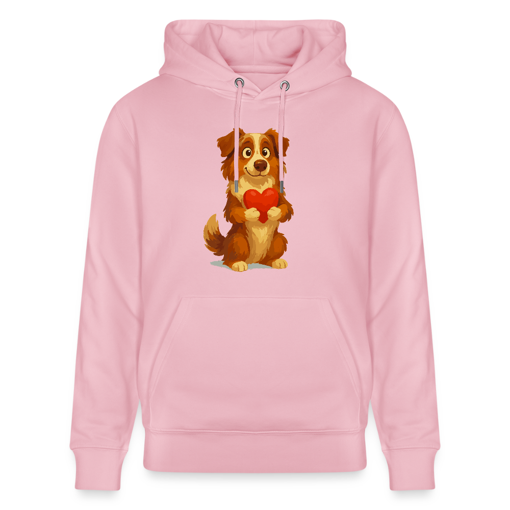 Australian Shepherd Hoodie Süßer Cartoon mit Herz – Liebevolles Hunde Motiv für Valentinstag, Freundschaft und Geschenkideen - Hellrosa