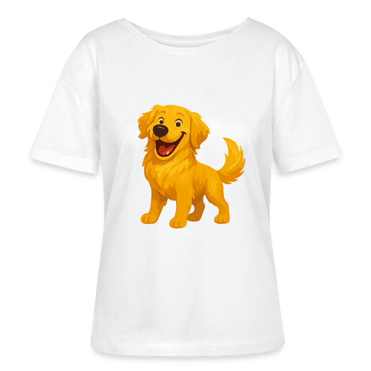 Golden Retriever Shirt Fröhlicher  Cartoon – lachendes Hundemotiv, süßes Geschenk für Hundeliebhaber und Tierfreunde - Weiß