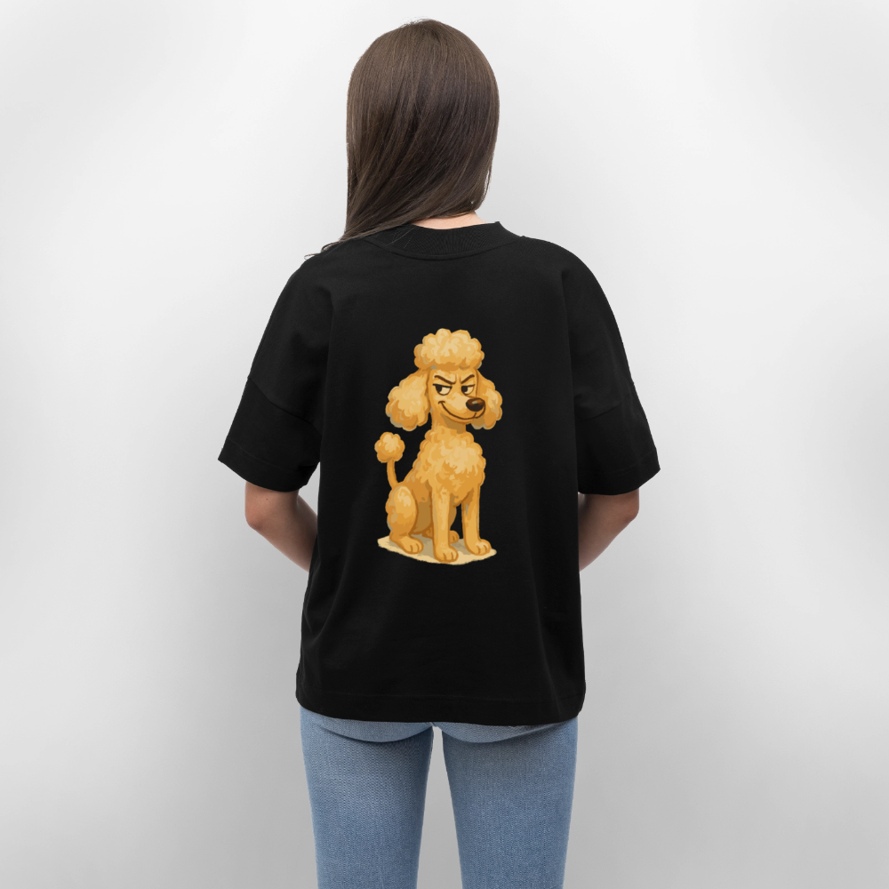Frecher Pudel Oversized Cartoon im Malstil – Humorvolles Hundemotiv für Tierfreunde und Geschenkidee für Hundeliebhaber - Schwarz