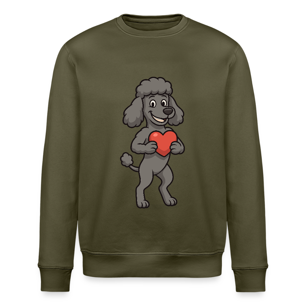 Pudel Sweatshirt mit Herz Cartoon – Liebevolles Hunde Motiv für Valentinstag, Geschenke und Hundeliebhaber - Khaki