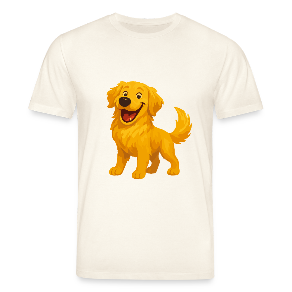 Golden Retriever T-Shirt Fröhlicher Cartoon – lachendes Hundemotiv, süßes Geschenk für Hundeliebhaber und Tierfreunde - Naturweiß