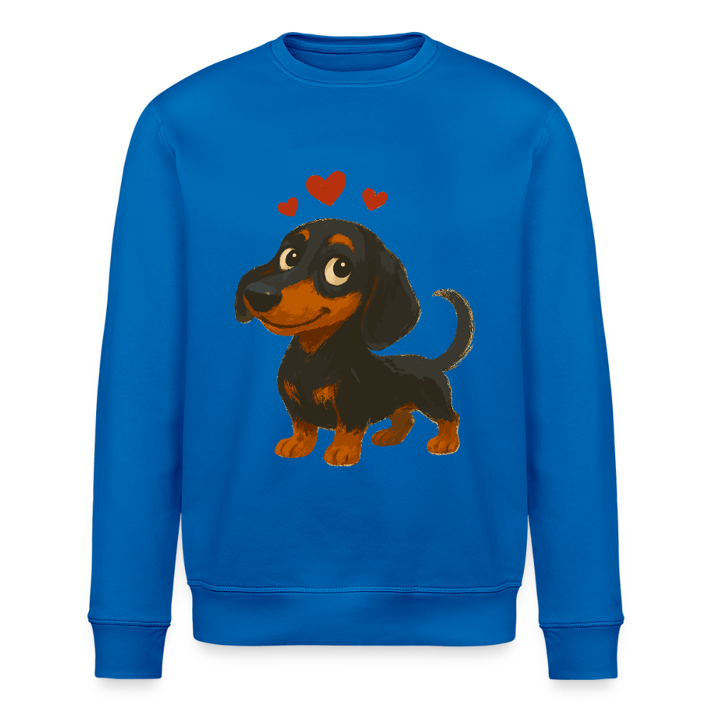 Dackel Sweatshirt – Verliebter Cartoon Dachshund | Süßer Hund Pullover Geschenk mit Herzen für Valentinstag & Hundefans - Königsblau