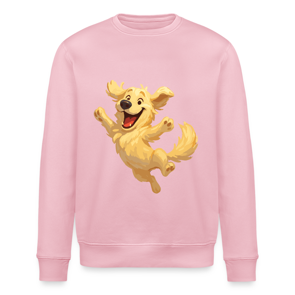 Golden Retriever Sweatshirt Springender Cartoon – fröhliches Hundemotiv, perfektes Geschenk für Hundeliebhaber und Tierfreunde - Hellrosa