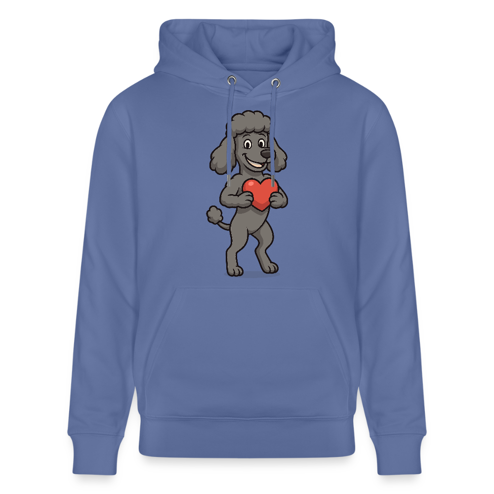 Pudel Hoodie mit Herz Cartoon – Liebevolles Hunde Motiv für Valentinstag, Geschenke und Hundeliebhaber - Blau