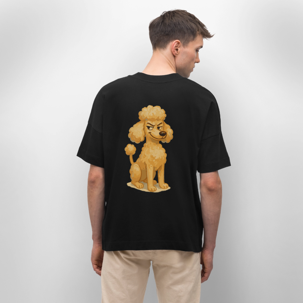 Frecher Pudel Oversized Cartoon im Malstil – Humorvolles Hundemotiv für Tierfreunde und Geschenkidee für Hundeliebhaber - Schwarz