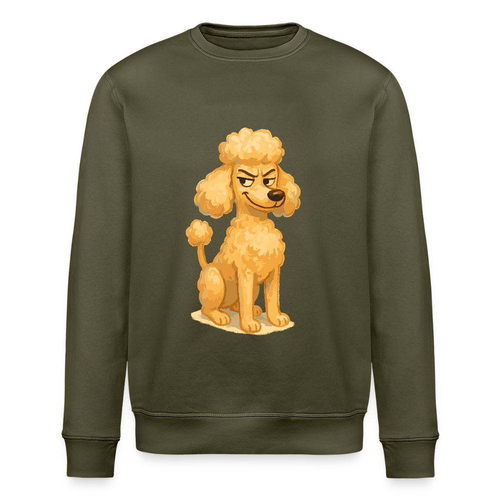 Frecher Pudel Sweatshirt Cartoon im Malstil – Humorvolles Hundemotiv für Tierfreunde und Geschenkidee für Hundeliebhaber - Khaki