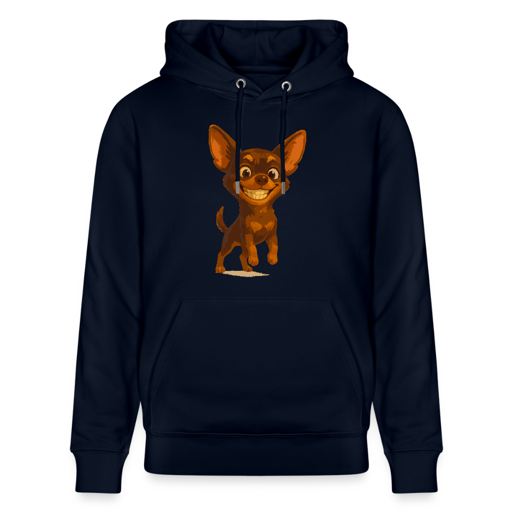 Grinsender Chihuahua Hoodie Cartoon Hund – witziges Tiermotiv mit großem Lächeln, Geschenkidee für Hundefans und Tierfreunde - Navy