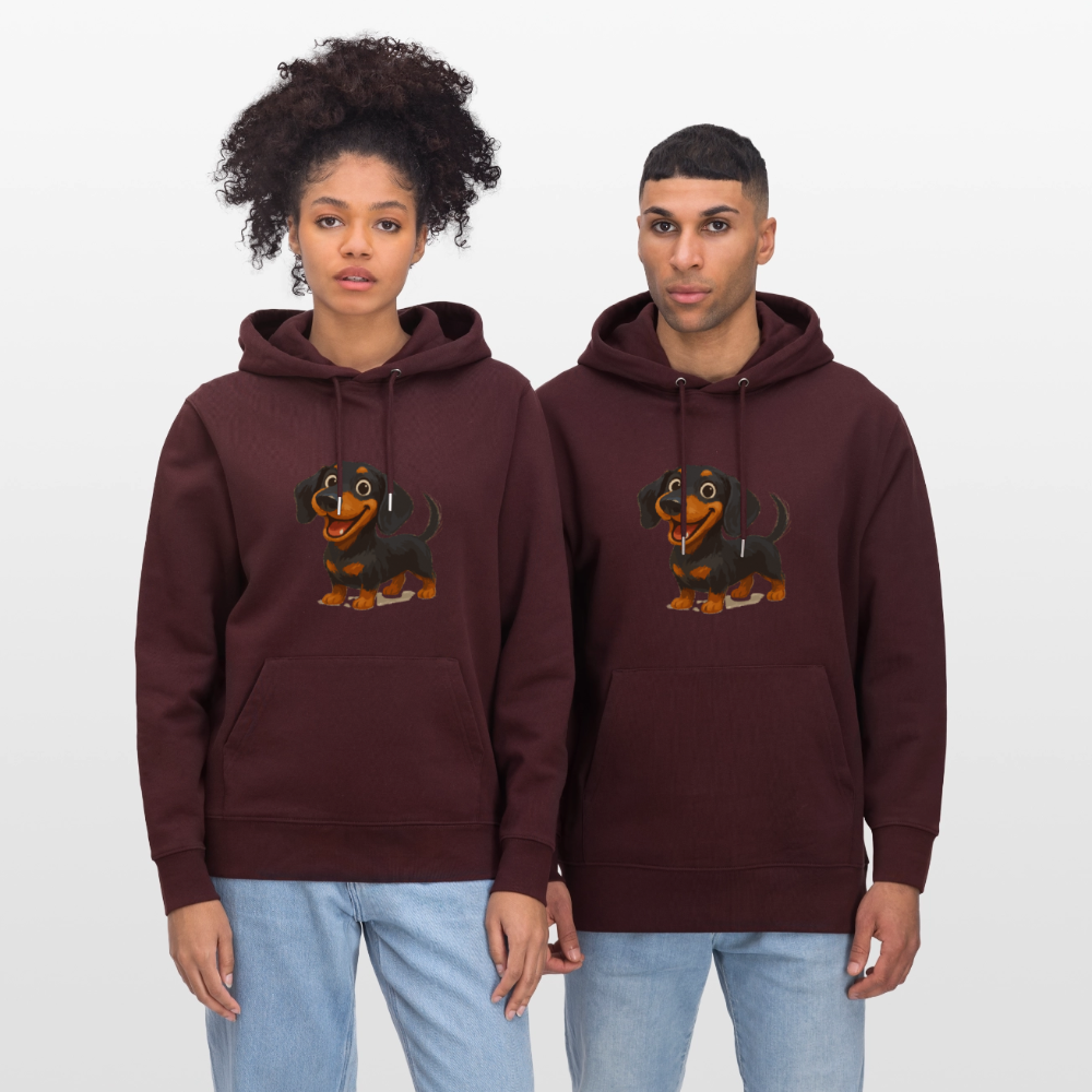 Dackel Hoodie – Fröhlicher Cartoon Dachshund | Niedlicher Hund Pullover Geschenk für Hundefans - Maroon