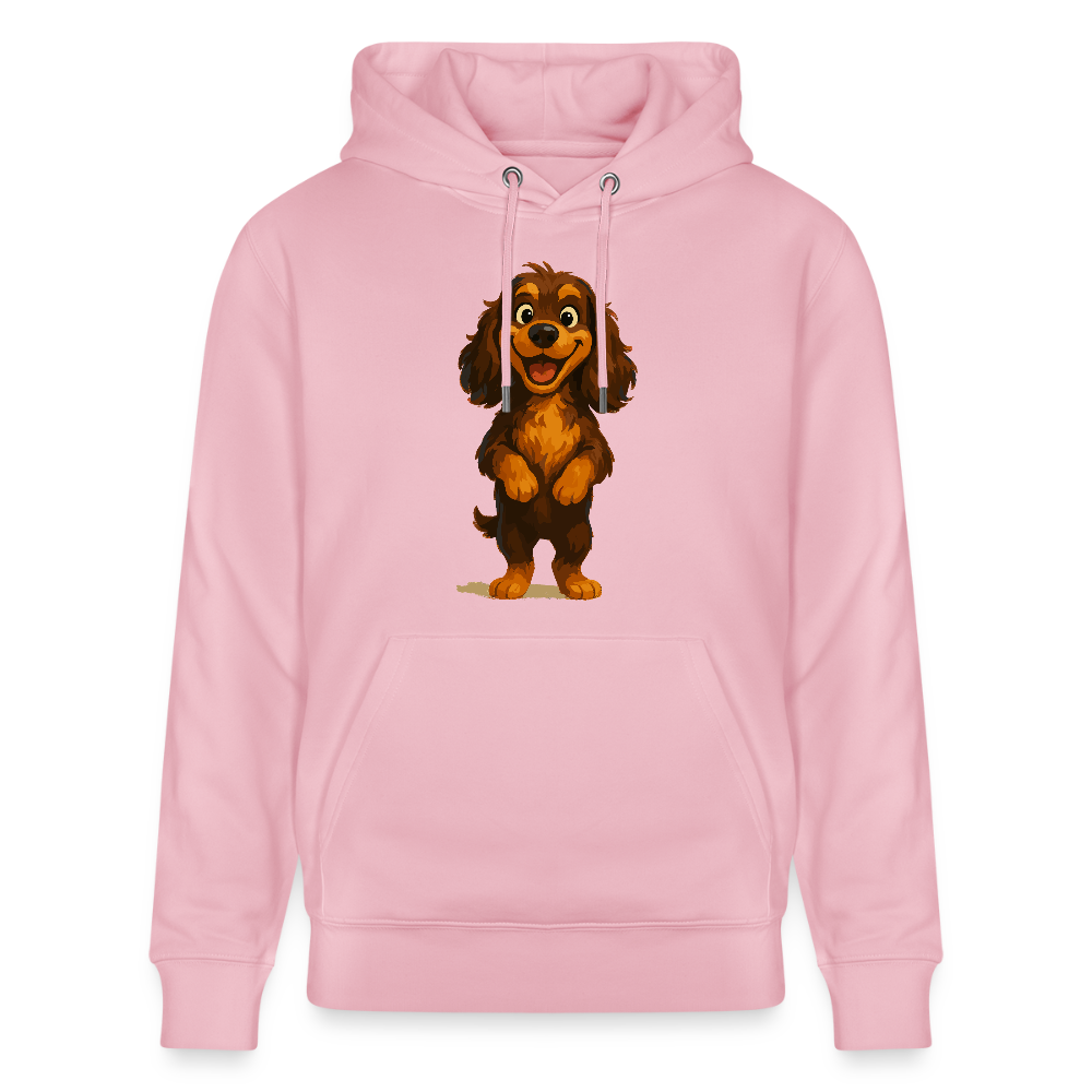 Cocker Spaniel Hoodie breit grinsend – Lustiger Cartoon Hund, fröhliches Motiv für Hundeliebhaber und Tierfreunde - Hellrosa