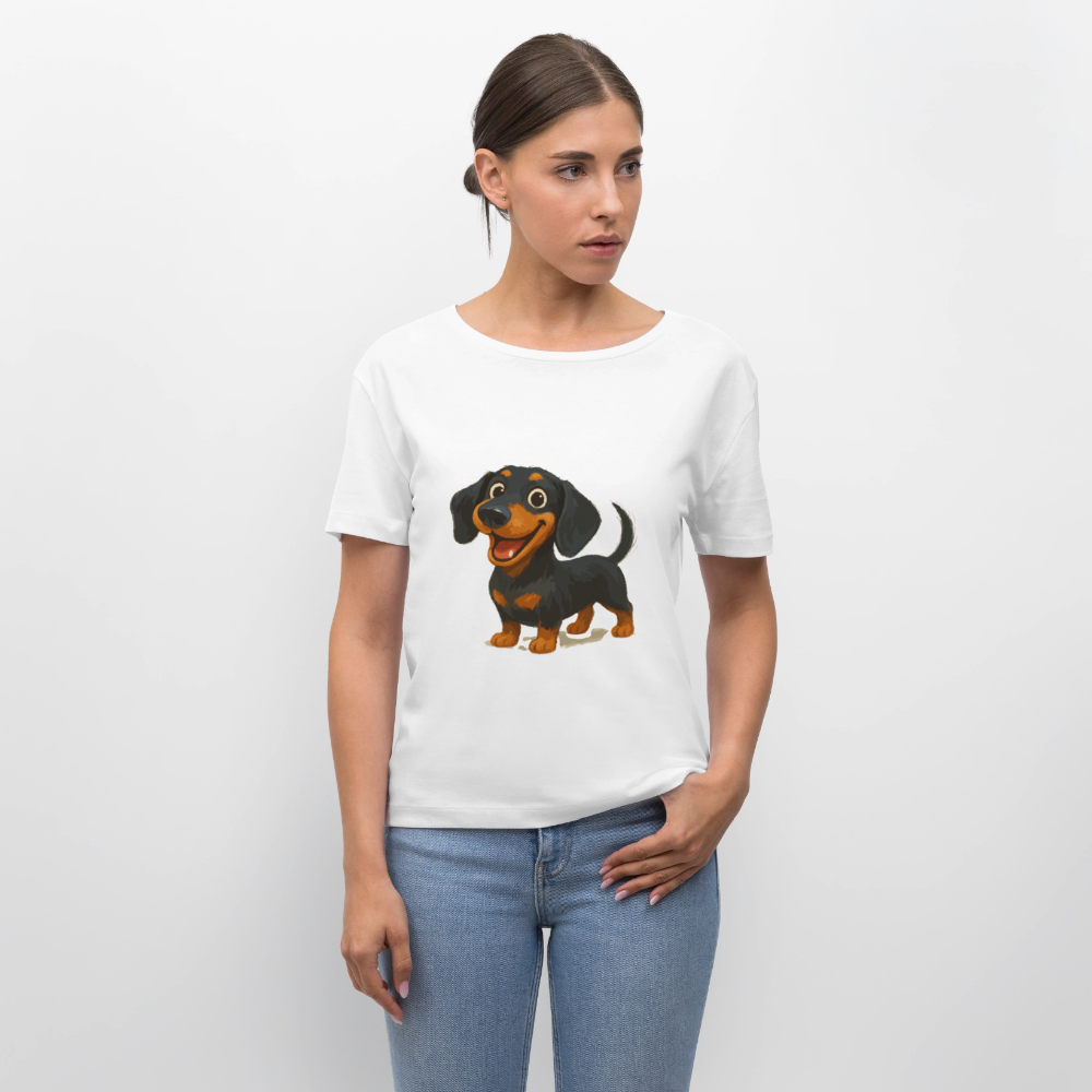 Dackel Shirt – Fröhlicher Cartoon Dachshund | Niedlicher Hund Pullover Geschenk für Hundefans - Weiß