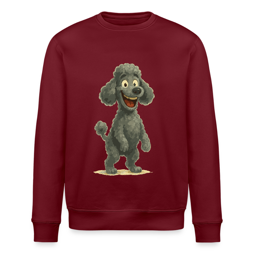 Pudel Sweatshirt mit breitem Grinsen Lustiger Cartoon – Witziges Hunde Design für Pudel Fans und Hundeliebhaber - Burgunderrot