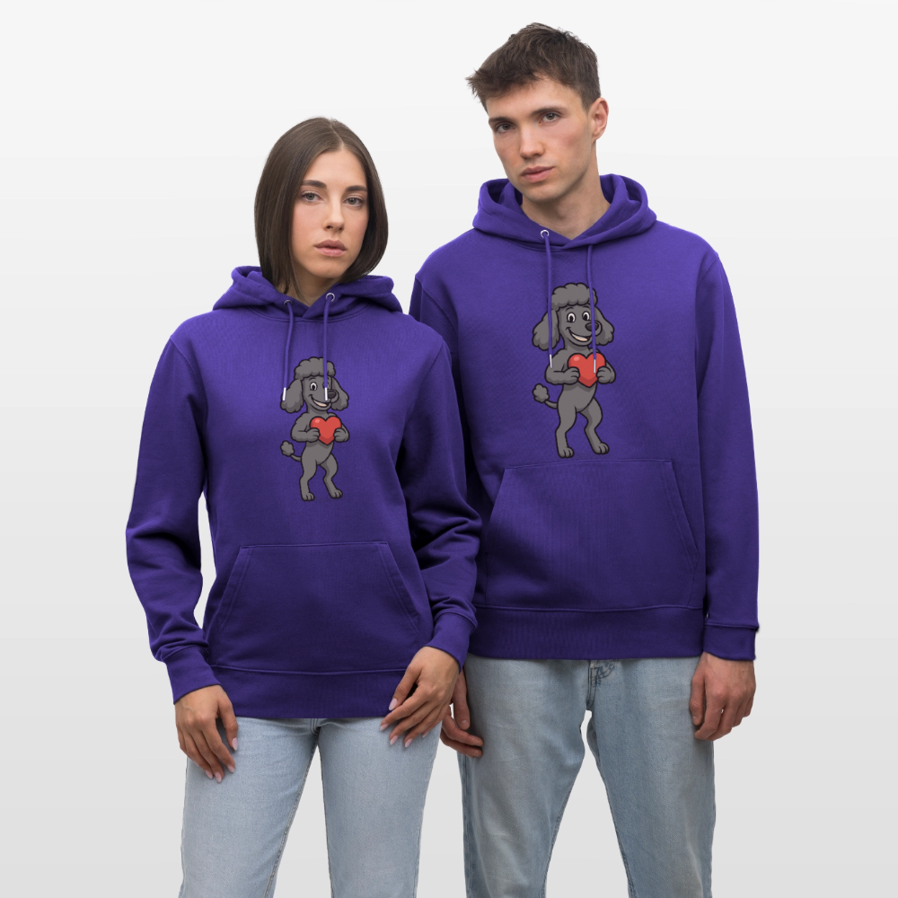 Pudel Hoodie mit Herz Cartoon – Liebevolles Hunde Motiv für Valentinstag, Geschenke und Hundeliebhaber - Purple Love