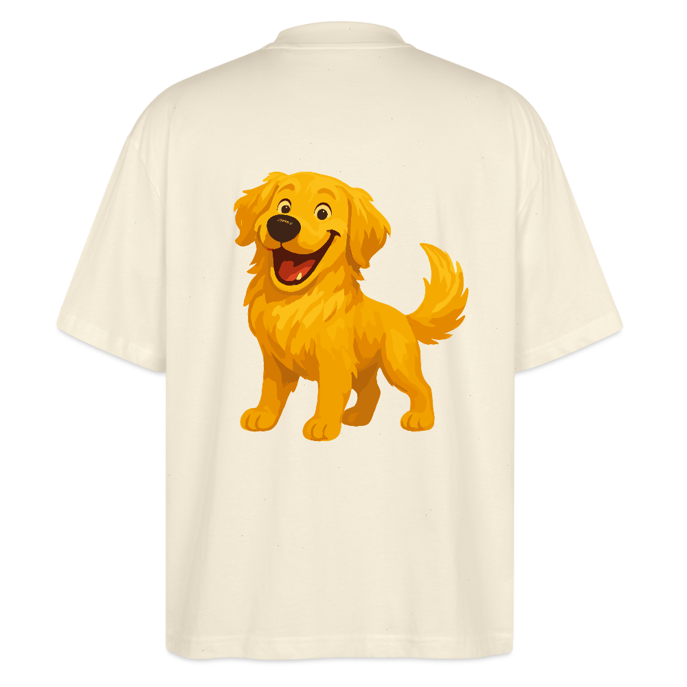 Golden Retriever Oversized Fröhlicher Cartoon – lachendes Hundemotiv, süßes Geschenk für Hundeliebhaber und Tierfreunde - Weißgrau