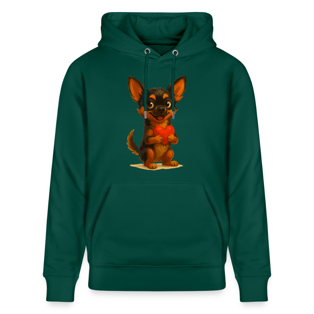 Chihuahua Hoodie Cartoon Hund mit Herz – süßes Tiermotiv, Geschenkidee für Hundefans, Valentinstag und romantische Anlässe - Forest