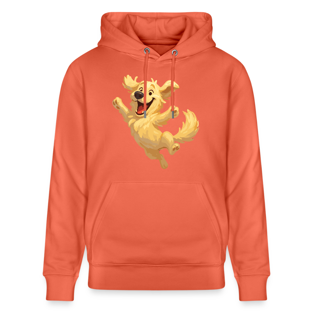 Golden Retriever Hoodie Springender Cartoon – fröhliches Hundemotiv, perfektes Geschenk für Hundeliebhaber und Tierfreunde - Hellrot