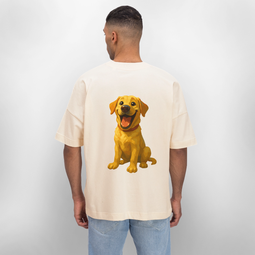 Labrador Oversized – Lachender Cartoon Hund | Lustiges Geschenk für Hundebesitzer, Labrador-Fans und Hundefreunde - Weißgrau