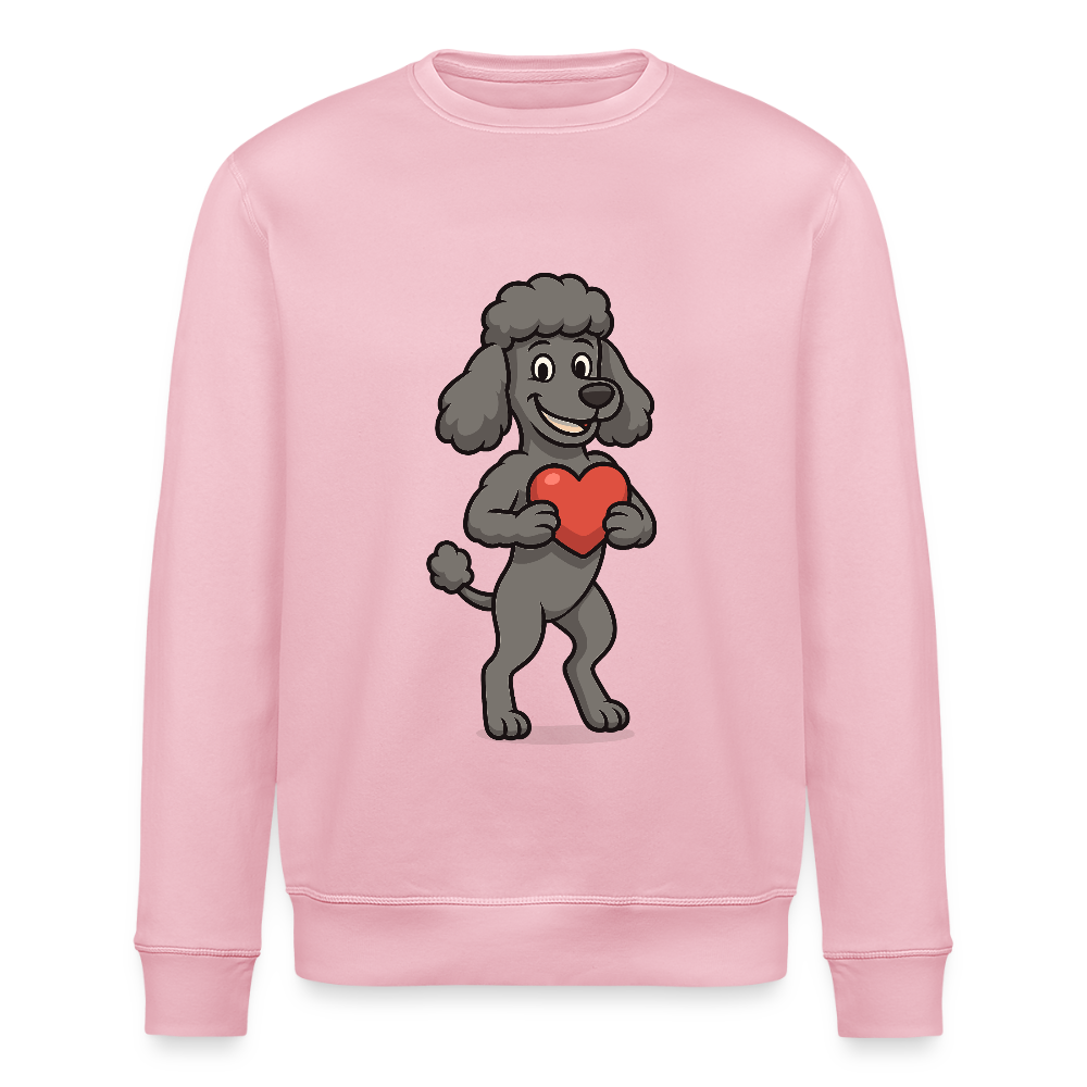 Pudel Sweatshirt mit Herz Cartoon – Liebevolles Hunde Motiv für Valentinstag, Geschenke und Hundeliebhaber - Hellrosa