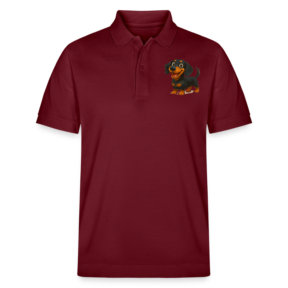Dackel Poloshirt – Fröhlicher Cartoon Dachshund | Niedlicher Hund Pullover Geschenk für Hundefans - Burgunderrot