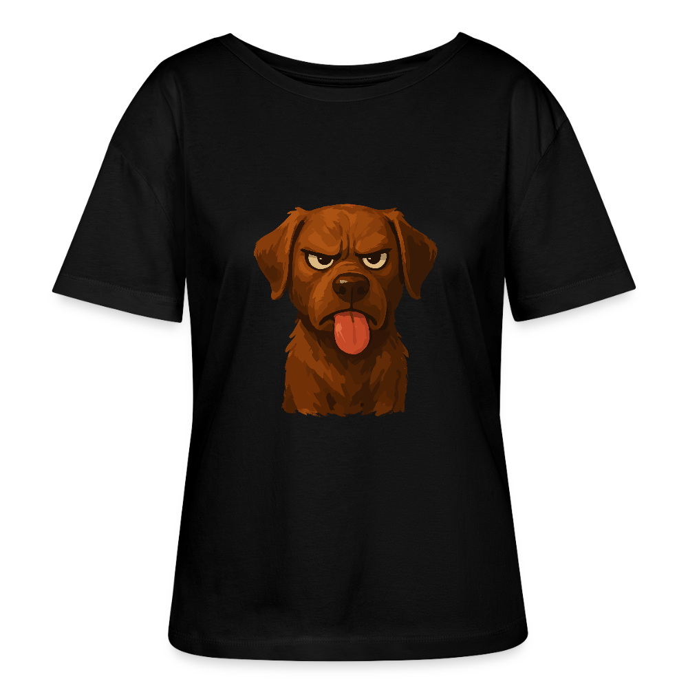 Labrador Shirt – Frecher Cartoon Hund mit Zunge | Lustiges Geschenk für Hundefans und Hundebesitzer - Schwarz