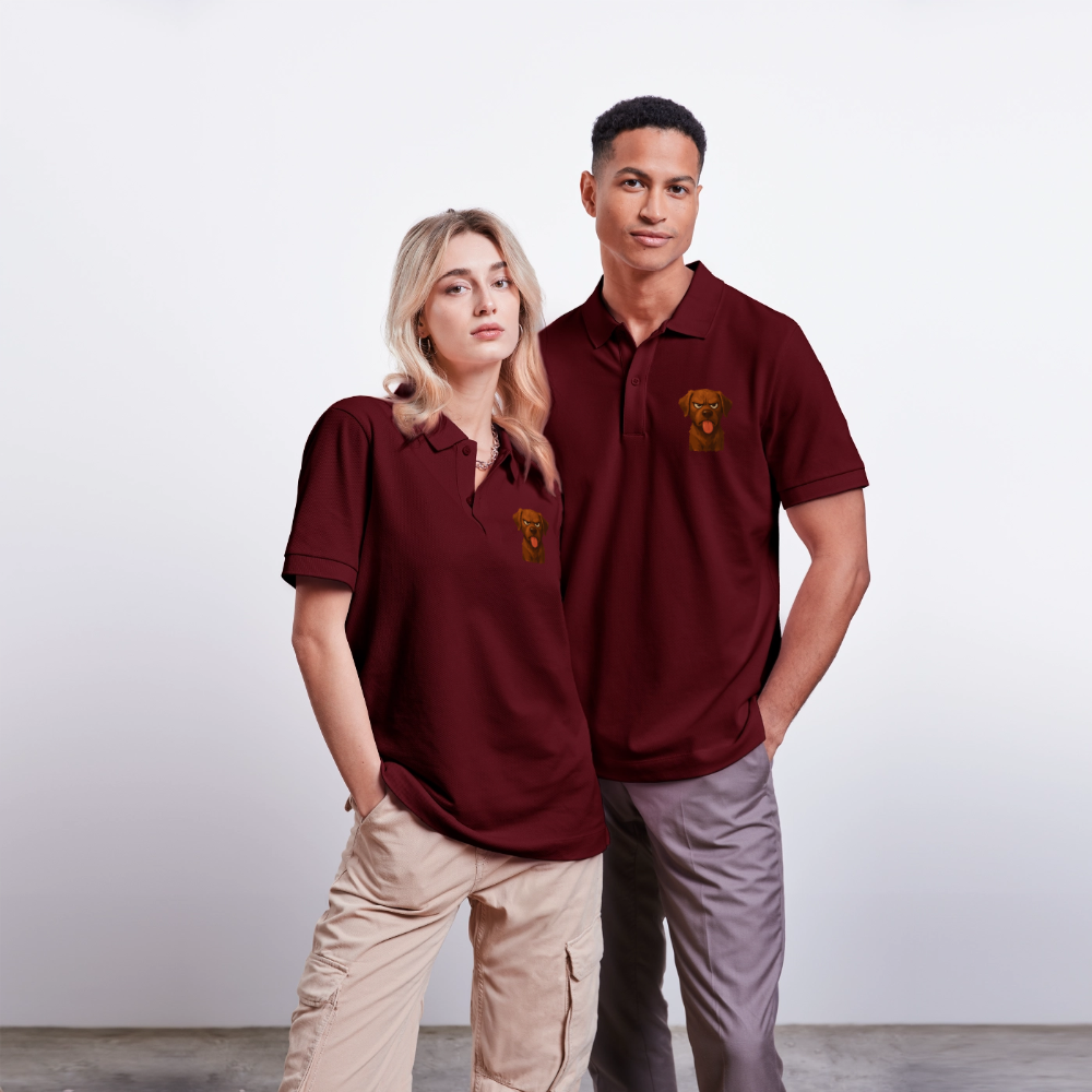 Labrador Poloshirt – Frecher Cartoon Hund mit Zunge | Lustiges Geschenk für Hundefans und Hundebesitzer - Burgunderrot