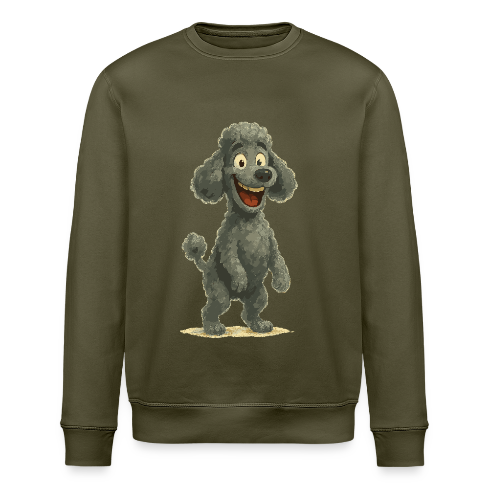 Pudel Sweatshirt mit breitem Grinsen Lustiger Cartoon – Witziges Hunde Design für Pudel Fans und Hundeliebhaber - Khaki