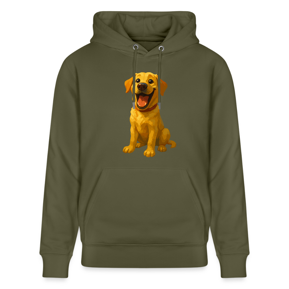 Labrador Hoodie – Lachender Cartoon Hund | Lustiges Geschenk für Hundebesitzer, Labrador-Fans und Hundefreunde - Khaki Grün