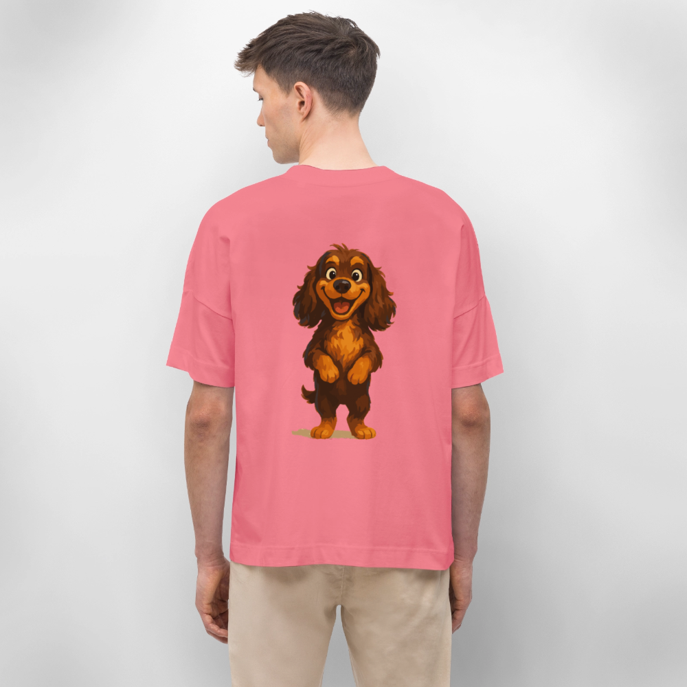 Cocker Spaniel Oversized breit grinsend – Lustiger Cartoon Hund, fröhliches Motiv für Hundeliebhaber und Tierfreunde - Pink