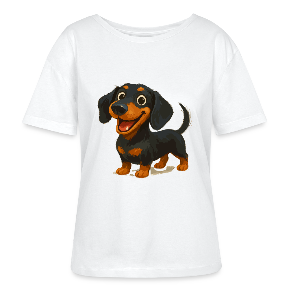 Dackel Shirt – Fröhlicher Cartoon Dachshund | Niedlicher Hund Pullover Geschenk für Hundefans - Weiß