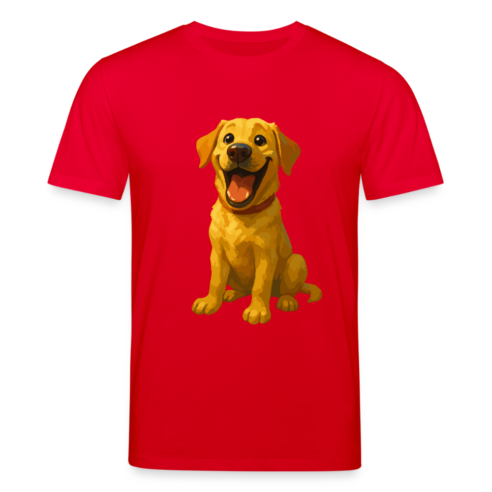 Labrador T-Shirt – Lachender Cartoon Hund | Lustiges Geschenk für Hundebesitzer, Labrador-Fans und Hundefreunde - Rot