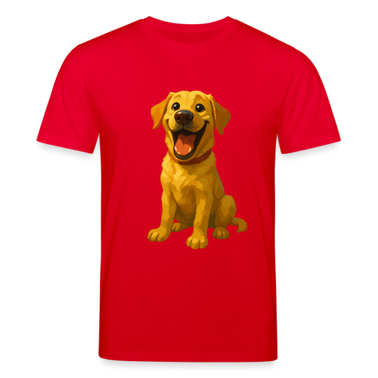 Labrador T-Shirt – Lachender Cartoon Hund | Lustiges Geschenk für Hundebesitzer, Labrador-Fans und Hundefreunde - Rot