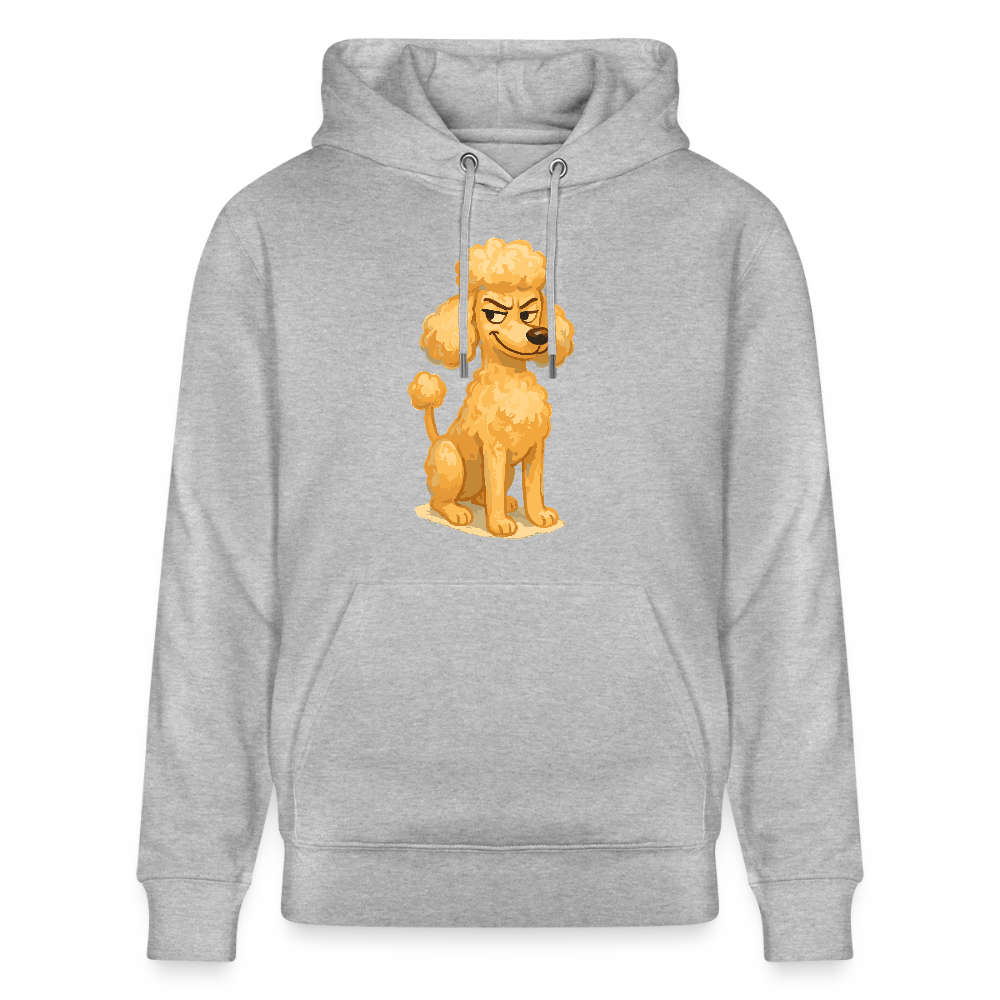 Frecher Pudel Hoodie Cartoon im Malstil – Humorvolles Hundemotiv für Tierfreunde und Geschenkidee für Hundeliebhaber - Grau meliert