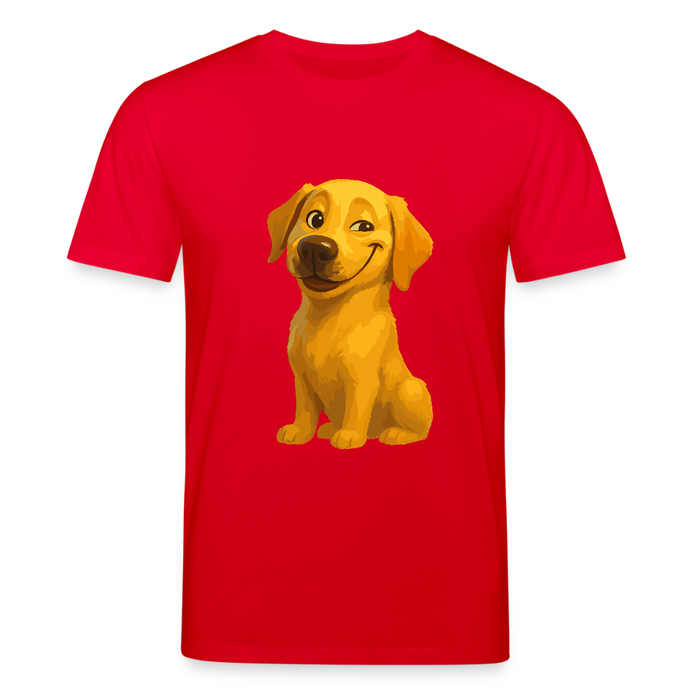 Labrador T-Shirt – Grinsender Cartoon Hund | Lustiges Geschenk für Hundebesitzer, Hundefans und Labrador-Liebhaber - Rot