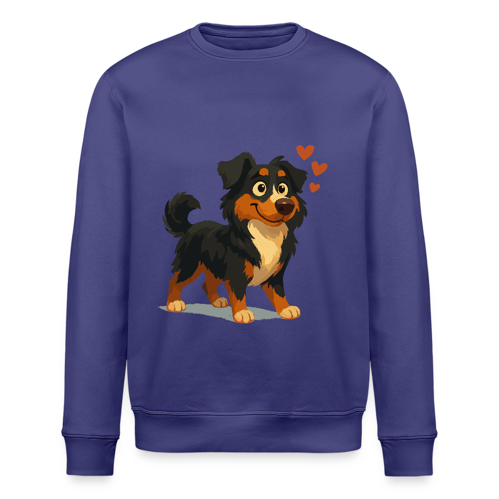 Australian Shepherd Sweatshirt Verliebter Cartoon mit roten Herzen – Liebevolles Hunde Motiv für Valentinstag, Freundschaft und Geschenkideen - Dämmerung