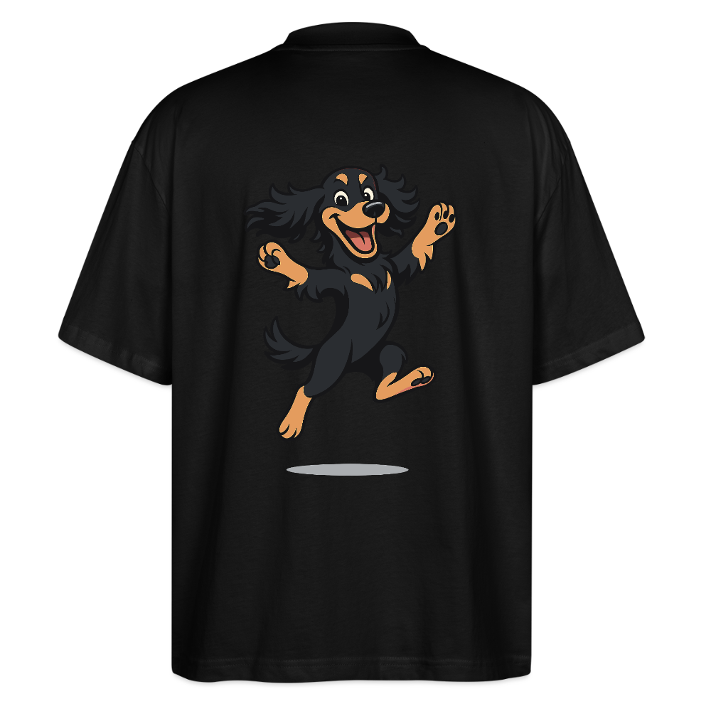 Cocker Spaniel Oversized - fröhlicher hüpfender Cartoon  – lustiges Hundemotiv voller Freude, Geschenkidee für Hundeliebhaber und Tierfreunde - Schwarz