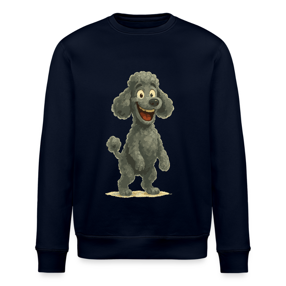 Pudel Sweatshirt mit breitem Grinsen Lustiger Cartoon – Witziges Hunde Design für Pudel Fans und Hundeliebhaber - Navy