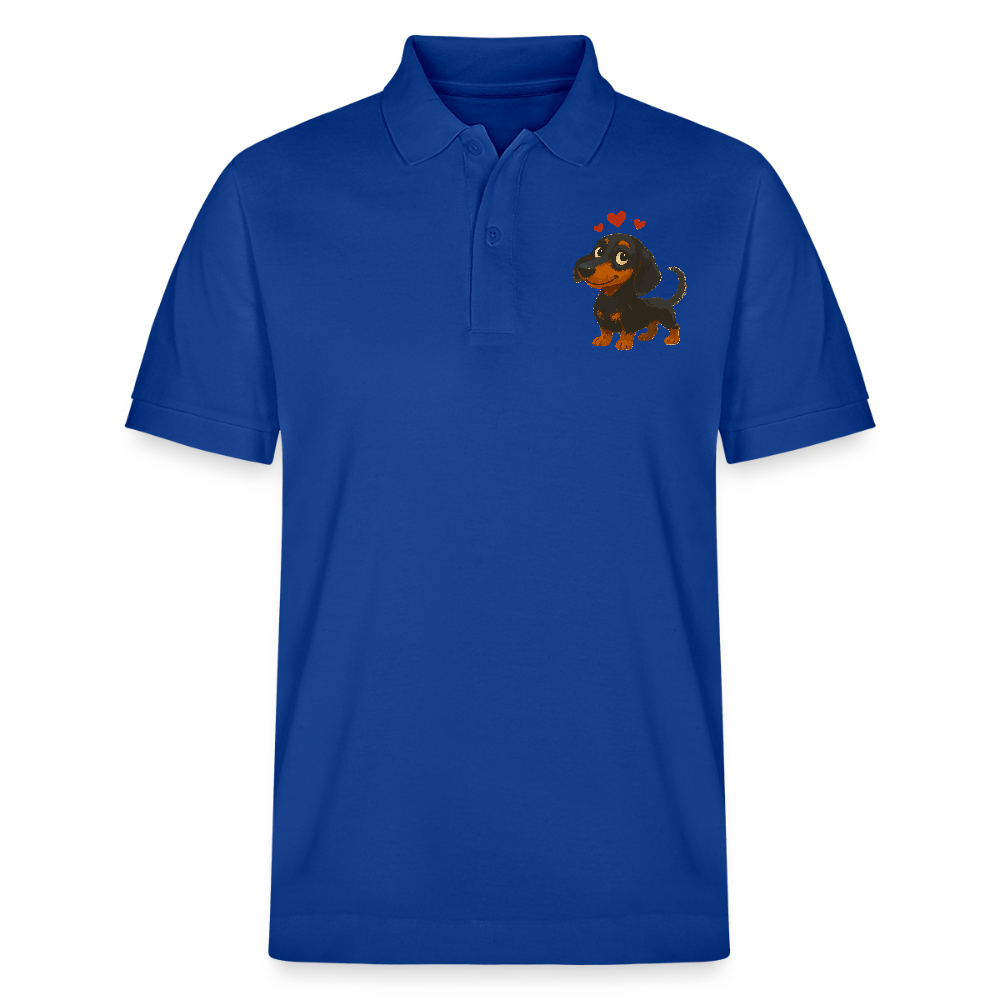 Dackel Poloshirt – Verliebter Cartoon Dachshund | Süßer Hund Pullover Geschenk mit Herzen für Valentinstag & Hundefans - Dunkelblau