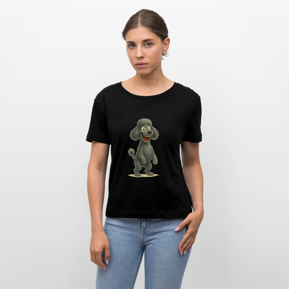 Pudel Shirt mit breitem Grinsen Lustiger Cartoon – Witziges Hunde Design für Pudel Fans und Hundeliebhaber - Schwarz