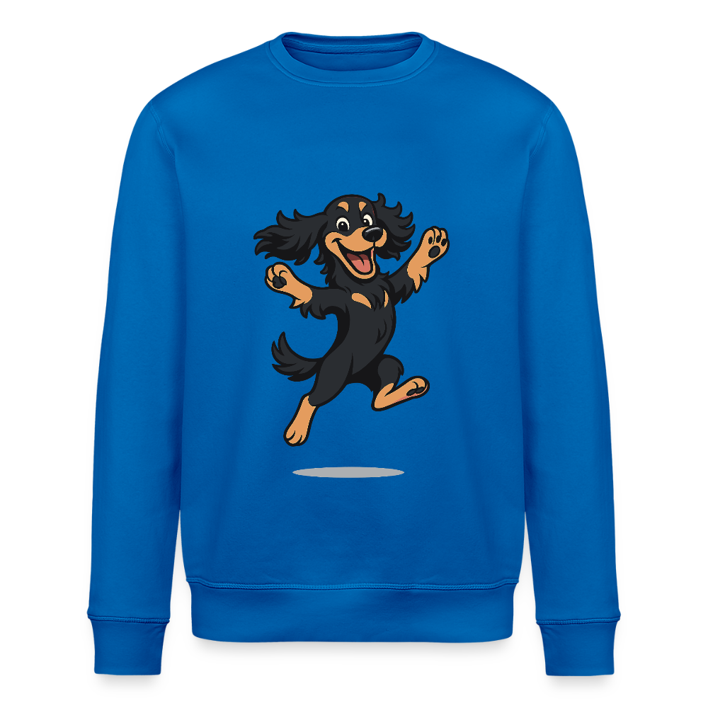 Cocker Spaniel Sweatshirt - fröhlicher hüpfender Cartoon  – lustiges Hundemotiv voller Freude, Geschenkidee für Hundeliebhaber und Tierfreunde - Königsblau