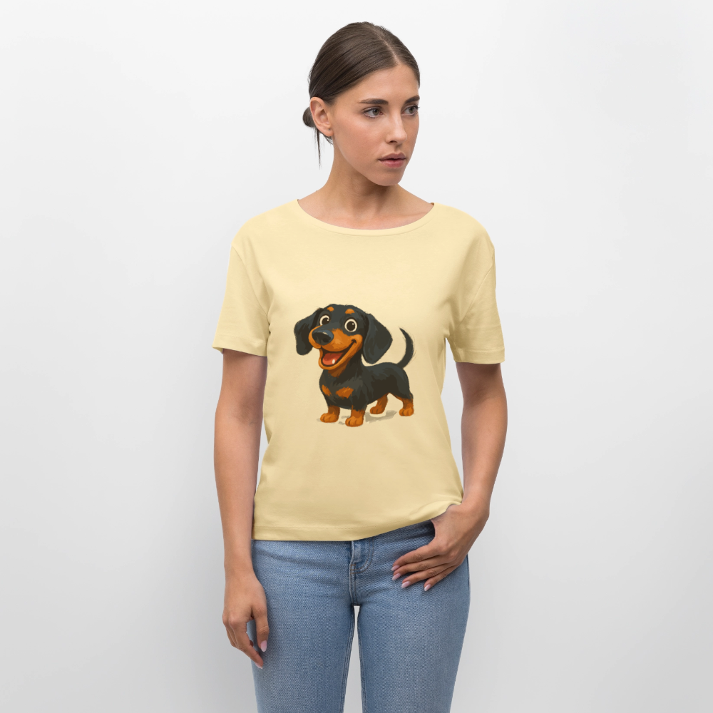 Dackel Shirt – Fröhlicher Cartoon Dachshund | Niedlicher Hund Pullover Geschenk für Hundefans - Creme