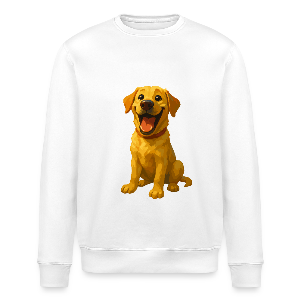 Labrador Sweatshirt – Lachender Cartoon Hund | Lustiges Geschenk für Hundebesitzer, Labrador-Fans und Hundefreunde - Weiß