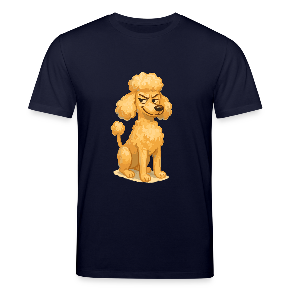 Frecher Pudel T-Shirt Cartoon im Malstil – Humorvolles Hundemotiv für Tierfreunde und Geschenkidee für Hundeliebhaber - Navy